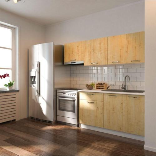 Tdesigno Ipek Hazır Mutfak Dolabı 200 Cm - Safir Meşe - Tezgah Dahil Değil