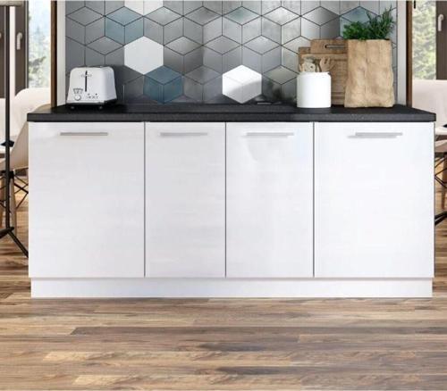 Tdesigno Emilia Mutfak Alt Modül 170 Cm Beyaz - Antrasit Tezgah Dahil