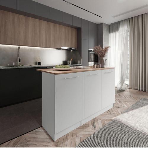 Tdesigno Katrina Mutfak Adası Alt Modül 120 Cm Beyaz Tezgah Dahil