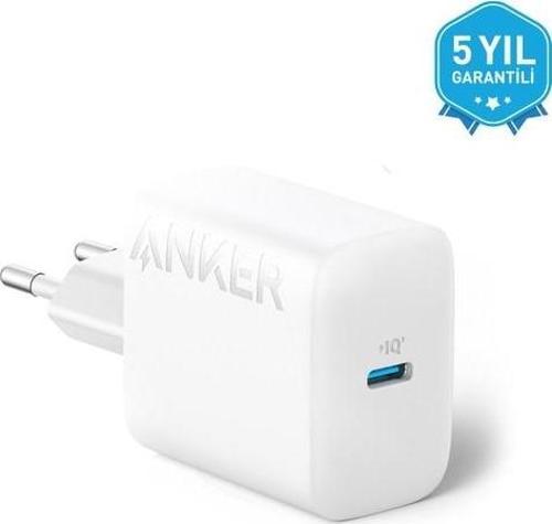 20W USB-C Şarj Cihazı - iPhone & Android ile Uyumlu Type-C Hızlı Şarj Adaptörü- A2347 - Beyaz (Anker Türkiye Garantili)
