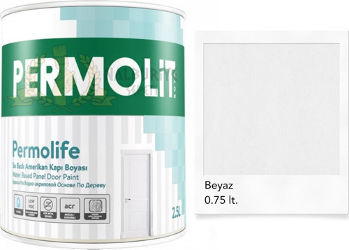 Permolife Su Bazlı Amerikan Panel Kapı Boyası - BEYAZ - 0.75 Lt.