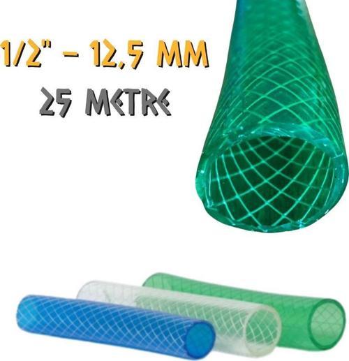 Güneş Örgülü Şeffaf Bahçe Hortum 1/2" - 12.5 mm. - 25 Metre