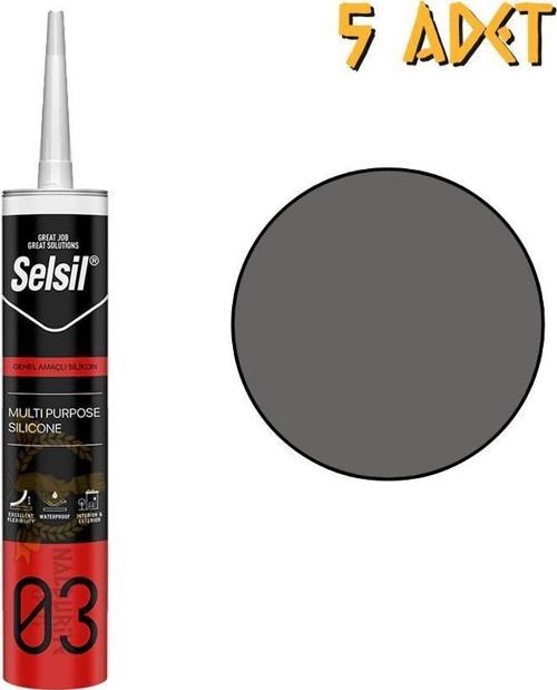 Genel Amaçlı Silikon ANTRASİT GRİ 322 gr. - 5 Adet