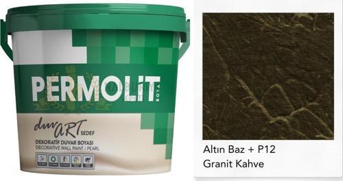 DuvArt Sedef Dekoratif Duvar Boyası - AP12 GRANİT KAHVE - 0.75 Lt.