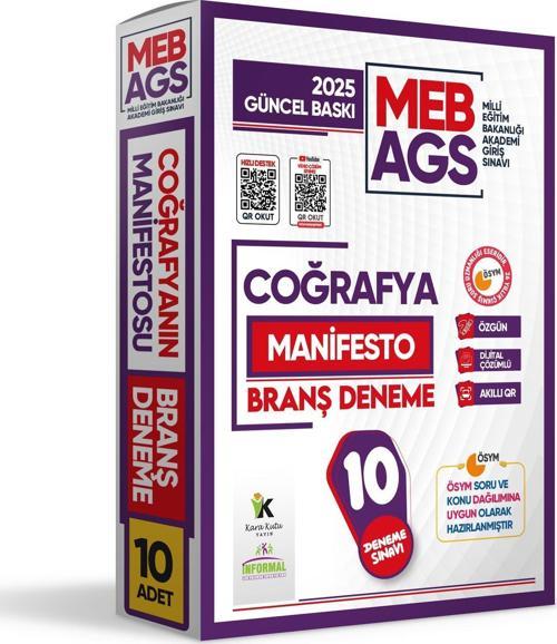 2025 MEB AGS COĞRAFYA Manifesto Branş Denemesi 10lu Fasikül SETİ Özgün Dijital Çözümlü