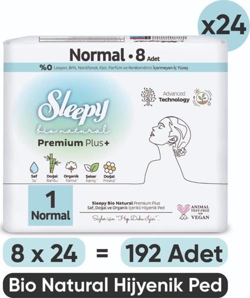 Bio Natural Premium Plus Hijyenik Ped Normal 8x24 Ped (192 Adet)