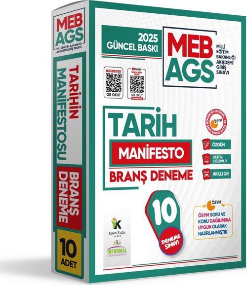 2025 Meb Ags Tarih-Coğrafya-Mevzuat Manifesto Branş Denemesi 3lü Fasikül SETİ (3x10) Özgün Dijital Çözümlü