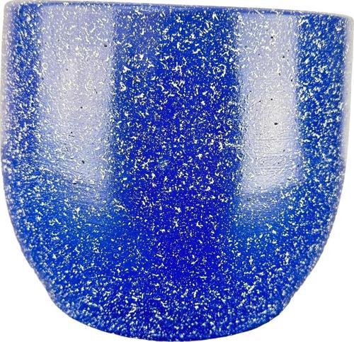 Lacivert Granit Toprak Saksı Saksılık Salon Çiçeklik - 19 CM