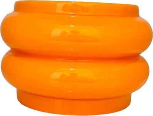 Seramik Katlı Saksı Vazo Turuncu kısa