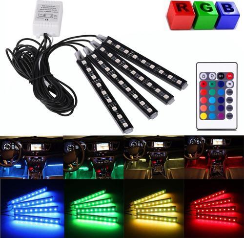Araç İçi Kumandalı Ayak Altı RGB Led Ambiyans Işığı 12 Led