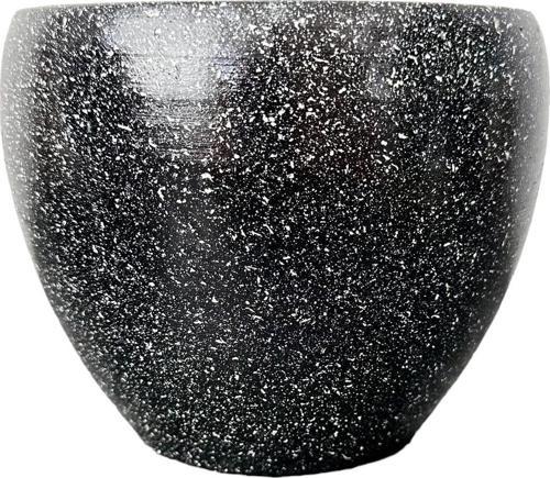 Siyah Granit Toprak Saksı Saksılık Salon Çiçeklik - 15 CM