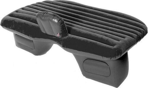Şişme Araba Arka Koltuk Yatağı Seyahat Minderi + Hava Kompresörü Siyah