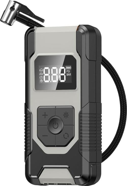 Taşınabilir Şarjlı Araç Oto Bisiklet Lastik Top Şişirme Pompası Kompresör 150PSI Powerbank Led Işık 7500mAh
