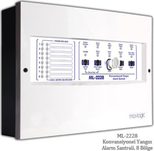ML-2228 Konvansiyonel Yangın Alarm Santrali 8 Bölgeli EN54-2/4 Sertifikalı