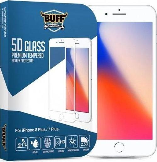 iPhone 8 Plus / 7 Plus 5D ile Uyumlu Glass Ekran Koruyucu White