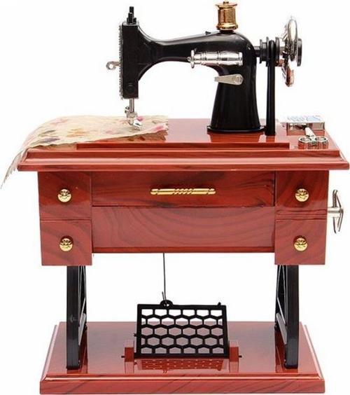 Nostaljik Dikiş Makinesı Müzik Kutusu Kurmalı Müzik Kutusu Dekoratik Müzik Kutusu