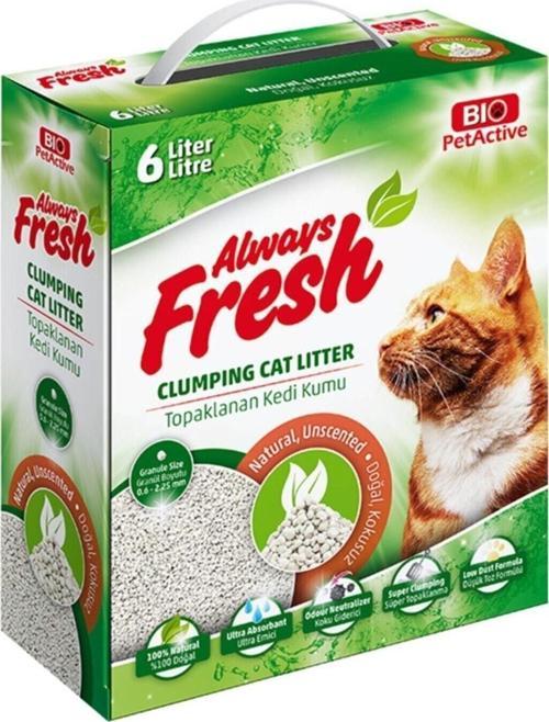 Always Fresh Doğal Kokusuz Topaklanan Kedi Kumu 6 Litre