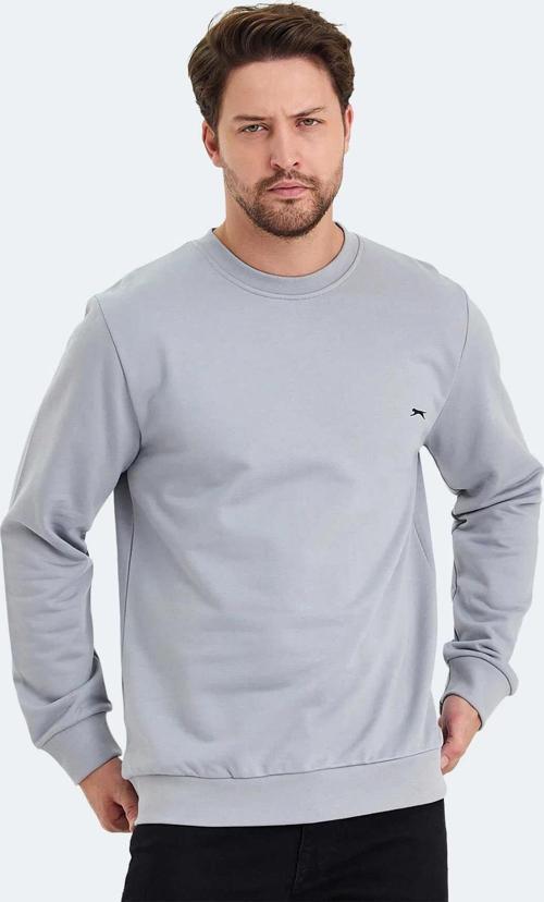 Erkek Oversize Uzun Kol Sıfır Yaka Sweatshırt-7094