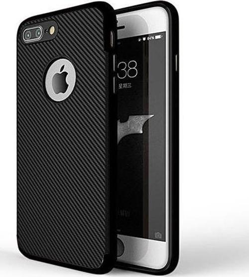 iPhone 7-8 Plus Carbon Desen Arka Kapak Siyah