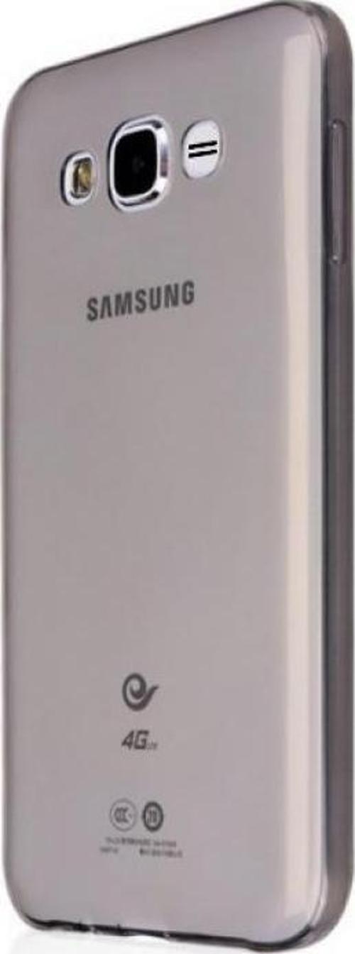 Samsung Galaxy J5 Core Kılıf Soft Silikon Şeffaf-Siyah Arka Kapak