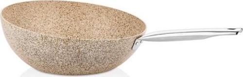 Boomerang 30 cm Granit Döküm Wok Tava Krem