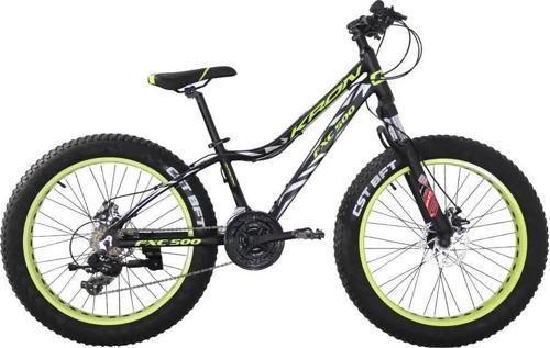 FXC 500 24 Md 13 Fat Bike Dağ Bisikleti Mat Siyah-Neon Sarı-Gri