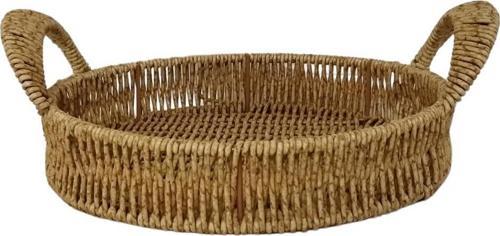 Dekoratif Dayanıklı Çok Amaçlı Rattan Yuvarlak  Tepsi Küçük Boy (S)
