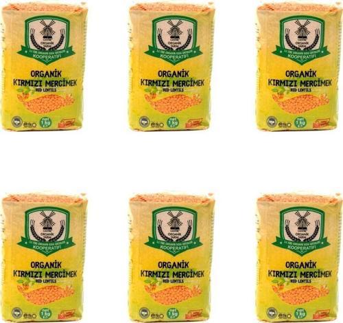 Tıre Organık Kırmızı Mercımek 6X1000 Gram