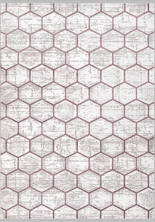 Anisa Gül Kurusu Vizon Geometrik Halı