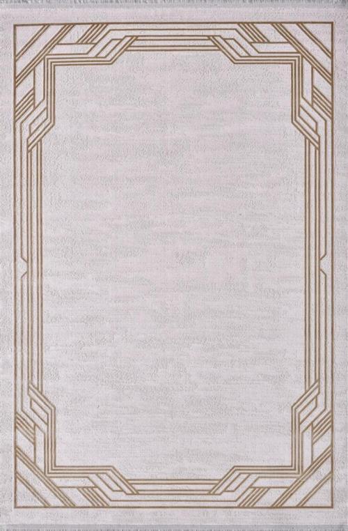 Alegra 09100E Krem Gold Çizgi Desenli Bambu Halı