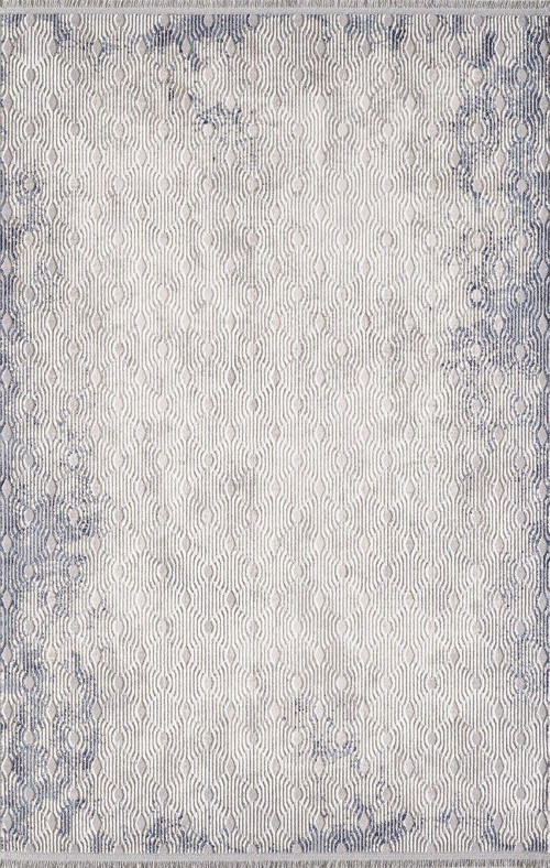 Artex 02503A Gri Mavi Modern Saçaklı Halı
