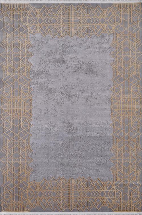 Alegra 09111D Gold Antrasit Çizgi Desenli Bambu Halı
