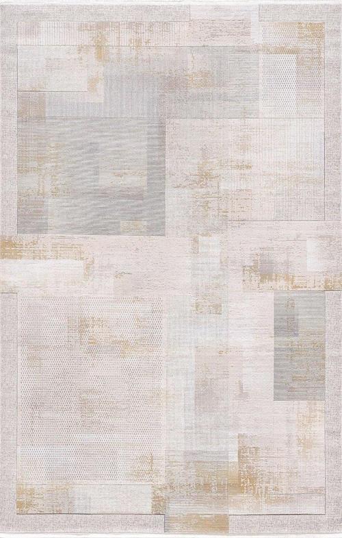 Couture 00928A Bej Beyaz Modern Desen İpek Halı