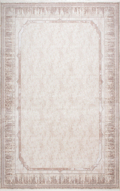 Couture 05198C Bej Kemik Çerçeve Desenli İpek Halı