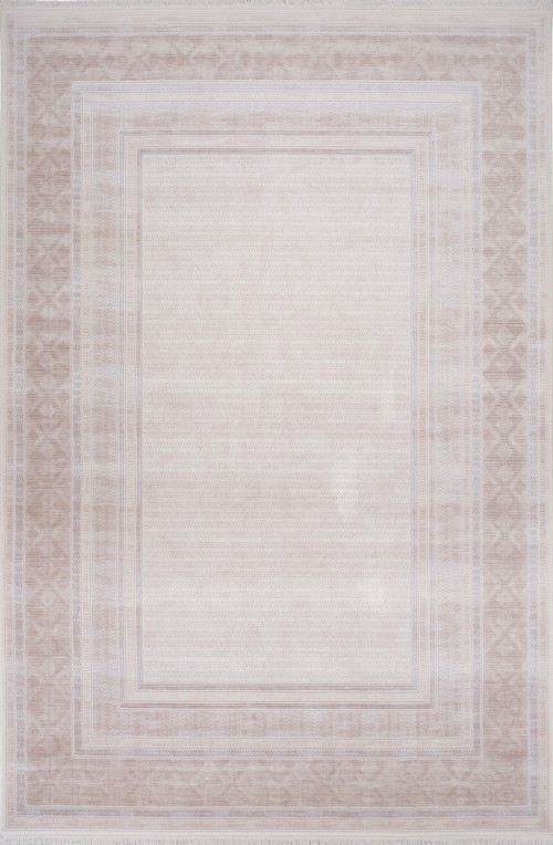 Couture 05199C Bej Kemik Çerçeve Desenli İpek Halı