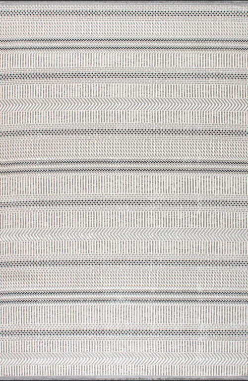 Cozy 03054D Gri Krem İskandinav Desen Halı