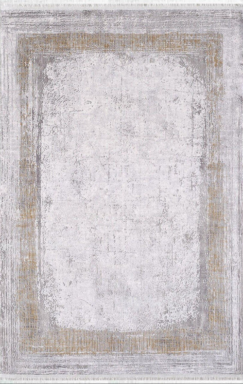 Barok 02242A Bej Antrasit Kiremit Eskitme Desen Halı