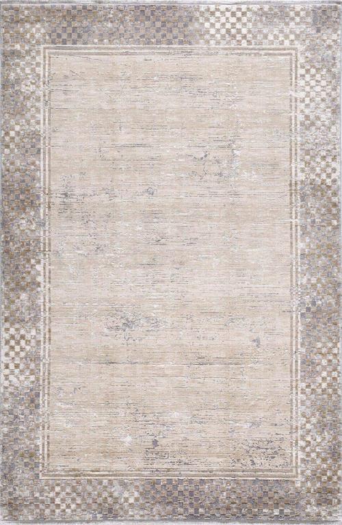 Couture 00866A Gri Gold Çerçeveli Eskitme İpek Halı