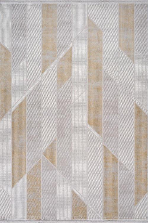 Karizma 02815D Gold Krem Modern Çizgili Halı