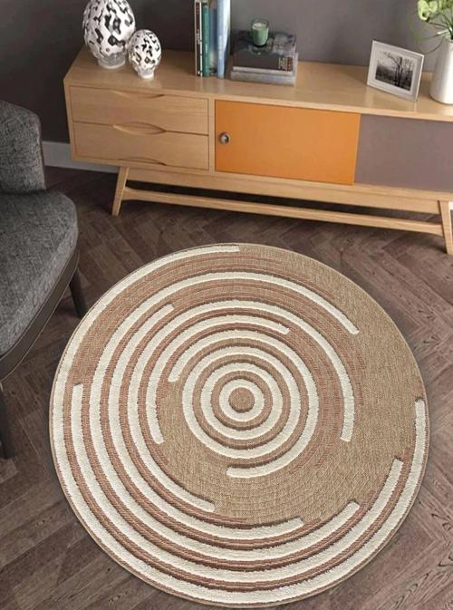 Marakeş 673 Taba Kolay Temizlenen Dekoratif Bohem Sisal Jüt Hasır Halı