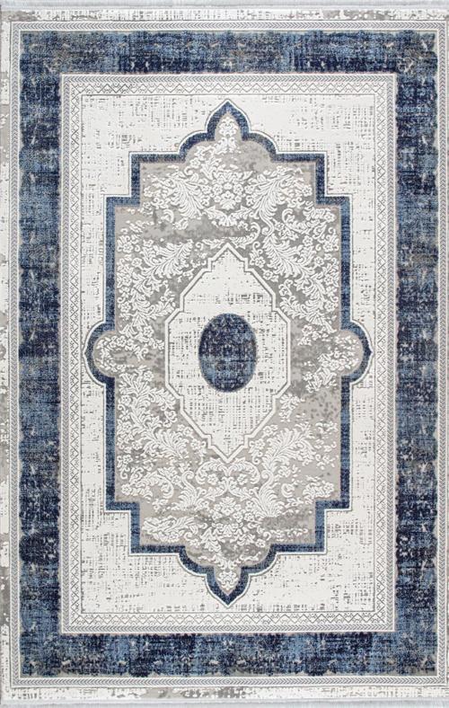 Murano 02994A Krem Lacivert Klasik Desen Yün Halı
