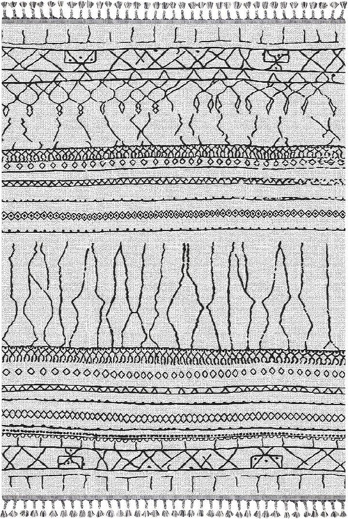 Meryland Siyah Beyaz İskandinav Kilim