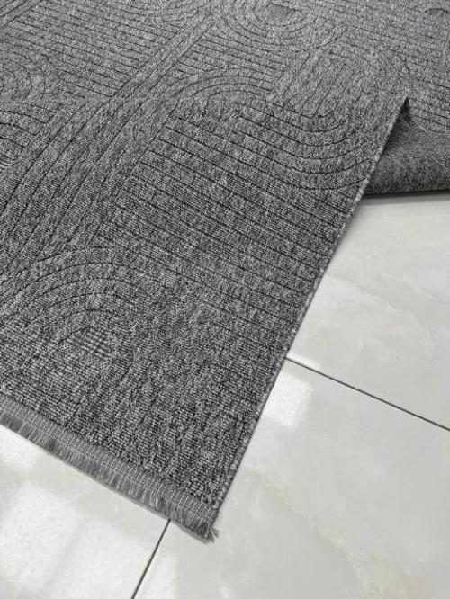 Loopy 623 Antrasit Kolay Temizlenen Dekoratif Sisal Jüt Halı