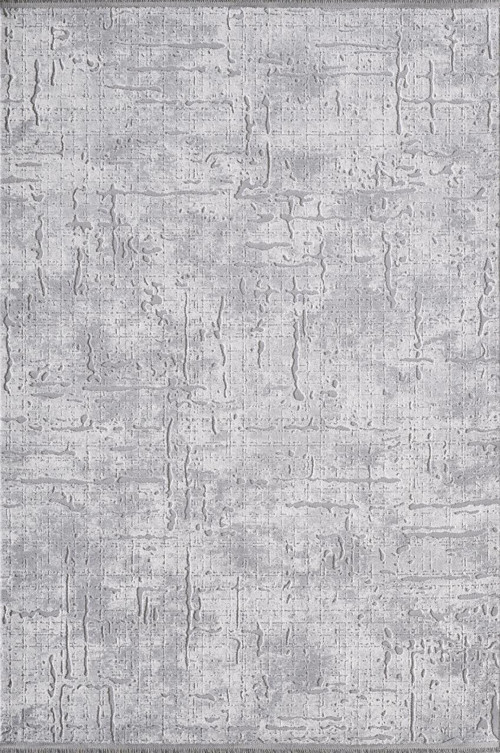 Runner 05016A Krem Gri Modern Saçaklı Halı