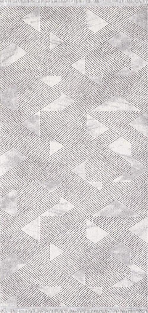 Samoa 02387B Krem Gri Çizgi Desenli Halı