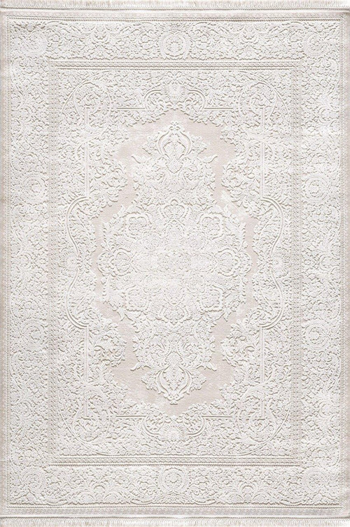 Vanessa 06150D Krem Bej Klasik Göbekli Yün Halı