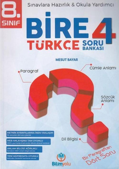Bilimyolu Yayınları 8.Sınıf Bire 4 Türkçe Soru Bankası