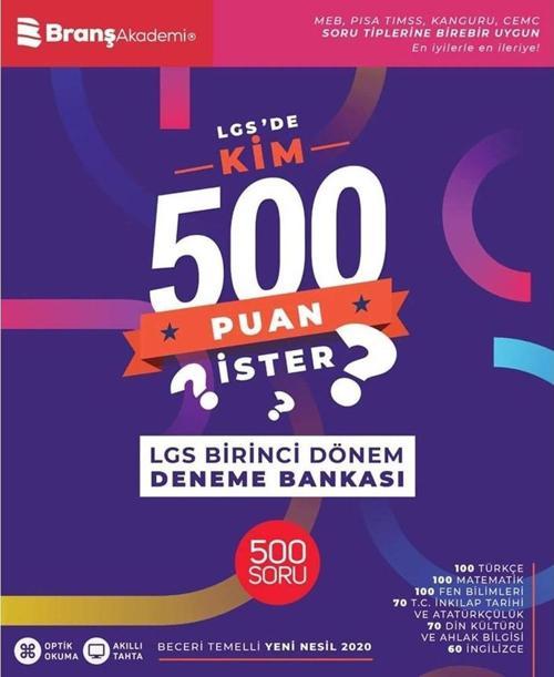 Branş Akademi Yayınları 8. Sınıf LGS'de İlk Dönem Kim 500 Puan İster Deneme Bankası