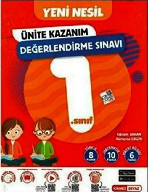 Kırmızı Beyaz Yayınları 1. Sınıf Yeni Nesil Ünite Kazanım Değerlendirme Sınavı