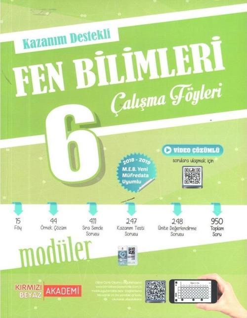 Kırmızı Beyaz Yayınları 6. Sınıf Fen Bilimleri Kazanım Destekli Çalışma Föyleri